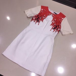 Tibi Orange Cream Mod A-Line Dress - 12